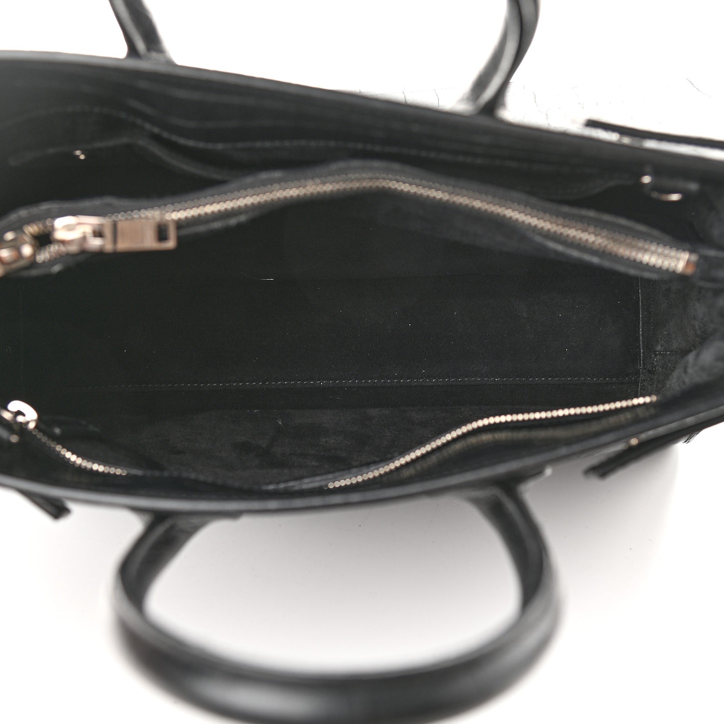 Calfskin Crocodile Embossed Small Sac de Jour Black