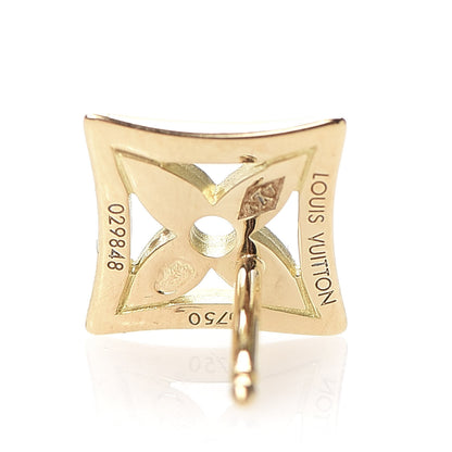 Louis Vuitton 18K Yellow Gold Monogram Resille Ear Studs Earrings 4 of 5