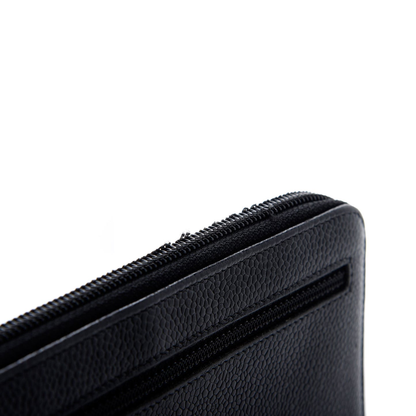Caviar Large Timeless CC Zip Around Wallet Black
