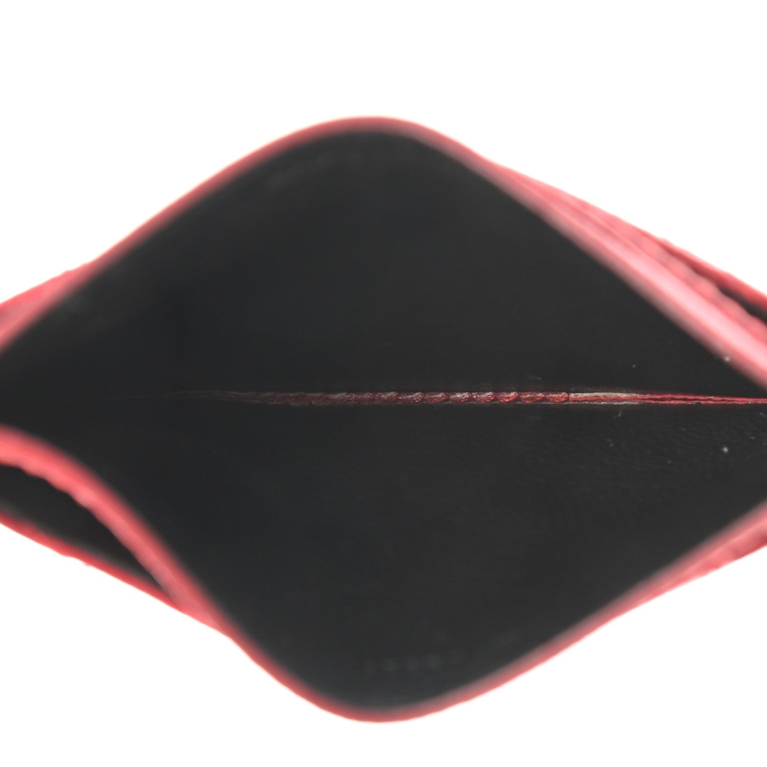 Saint Laurent Grain De Poudre Matelasse Chevron Monogram Credit Card Case Bandana Red 5 of 7