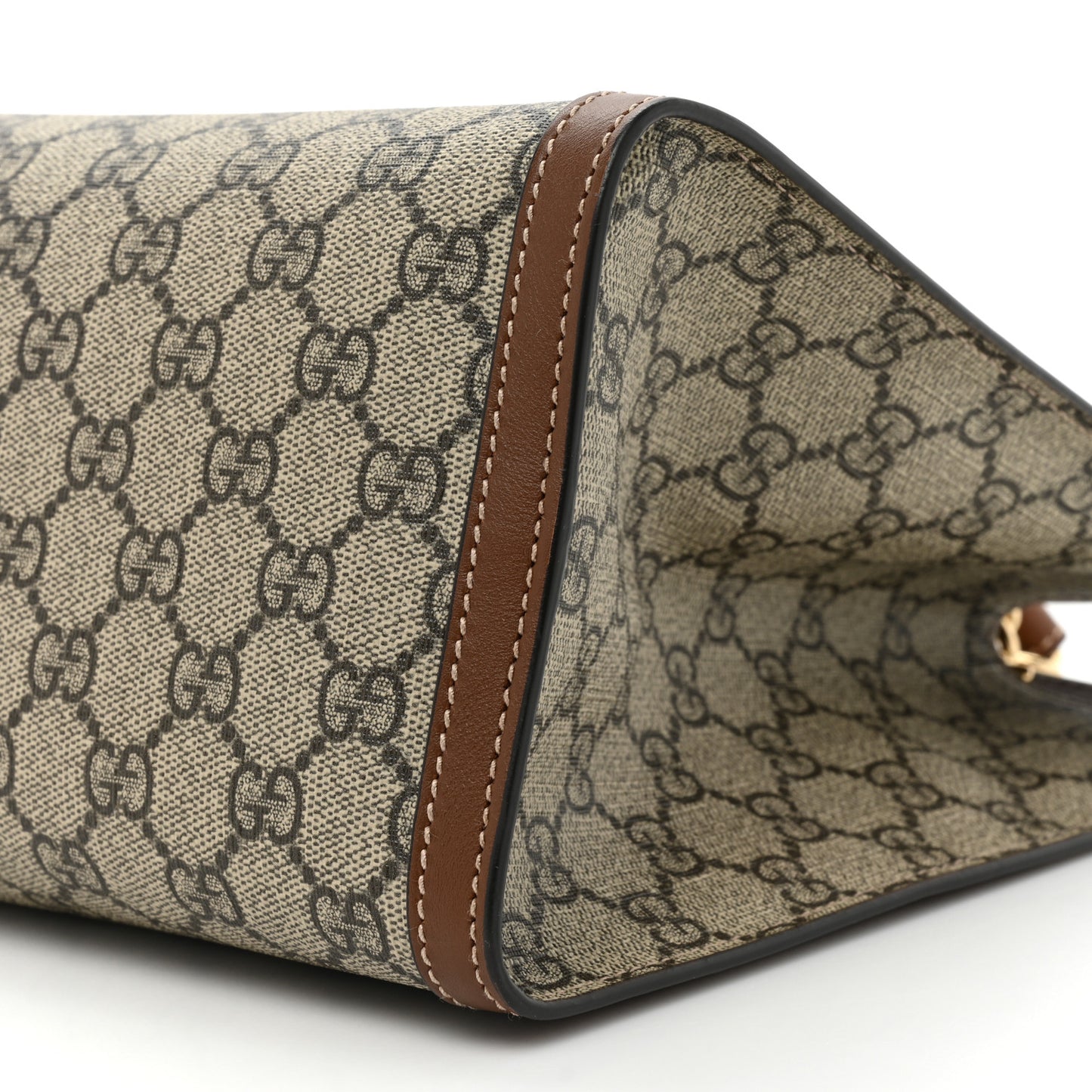 GG Supreme Monogram Medium Padlock Tote Beige Cuir