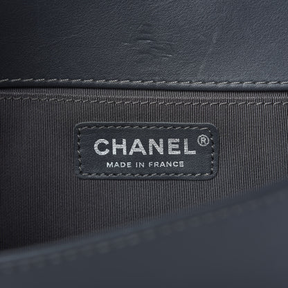 Chanel Calfskin Quilted Medium Boy Top Handle Flap Grey 8 of 10