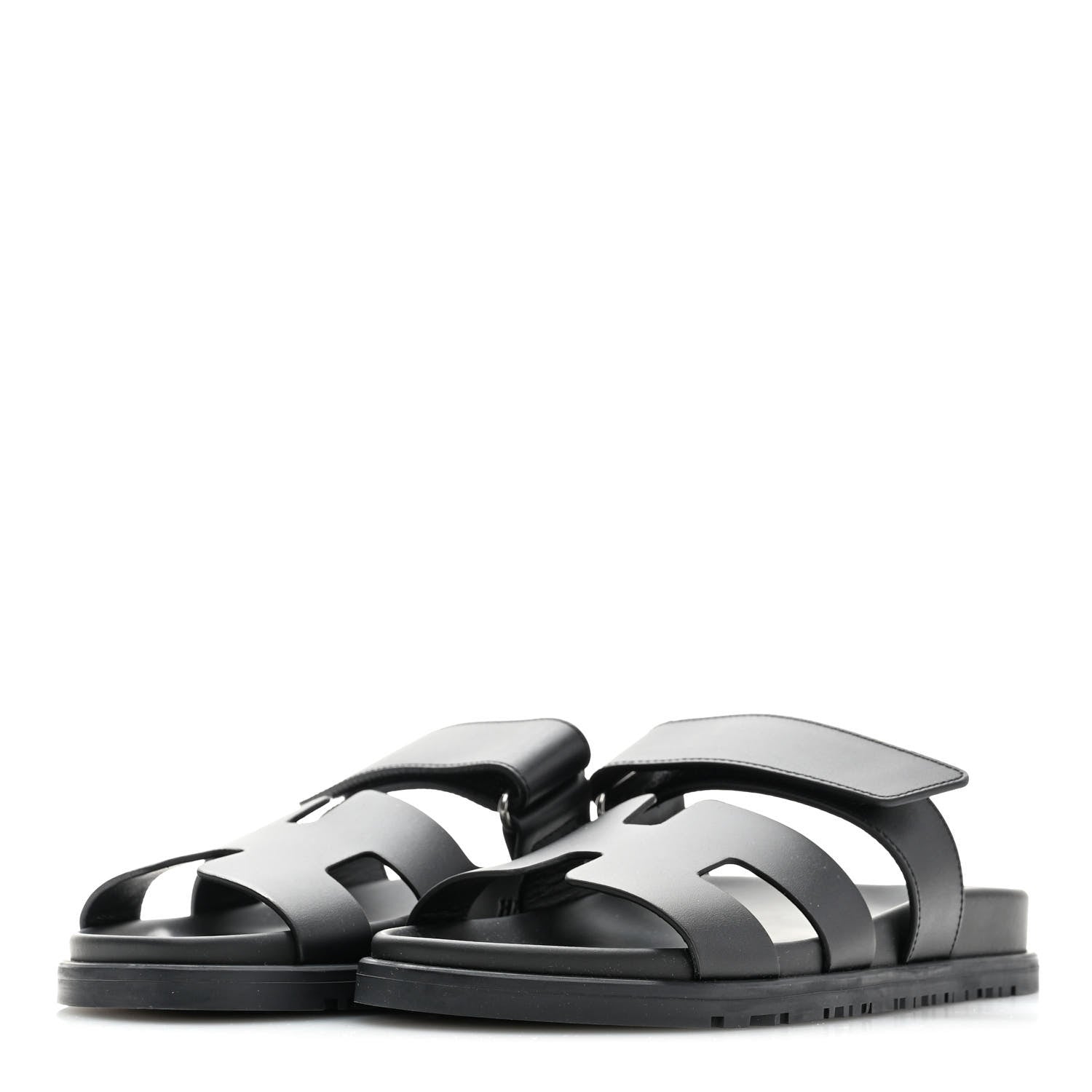 Hermes Calfskin Womens Chypre Sandals 35 Black 3 of 9