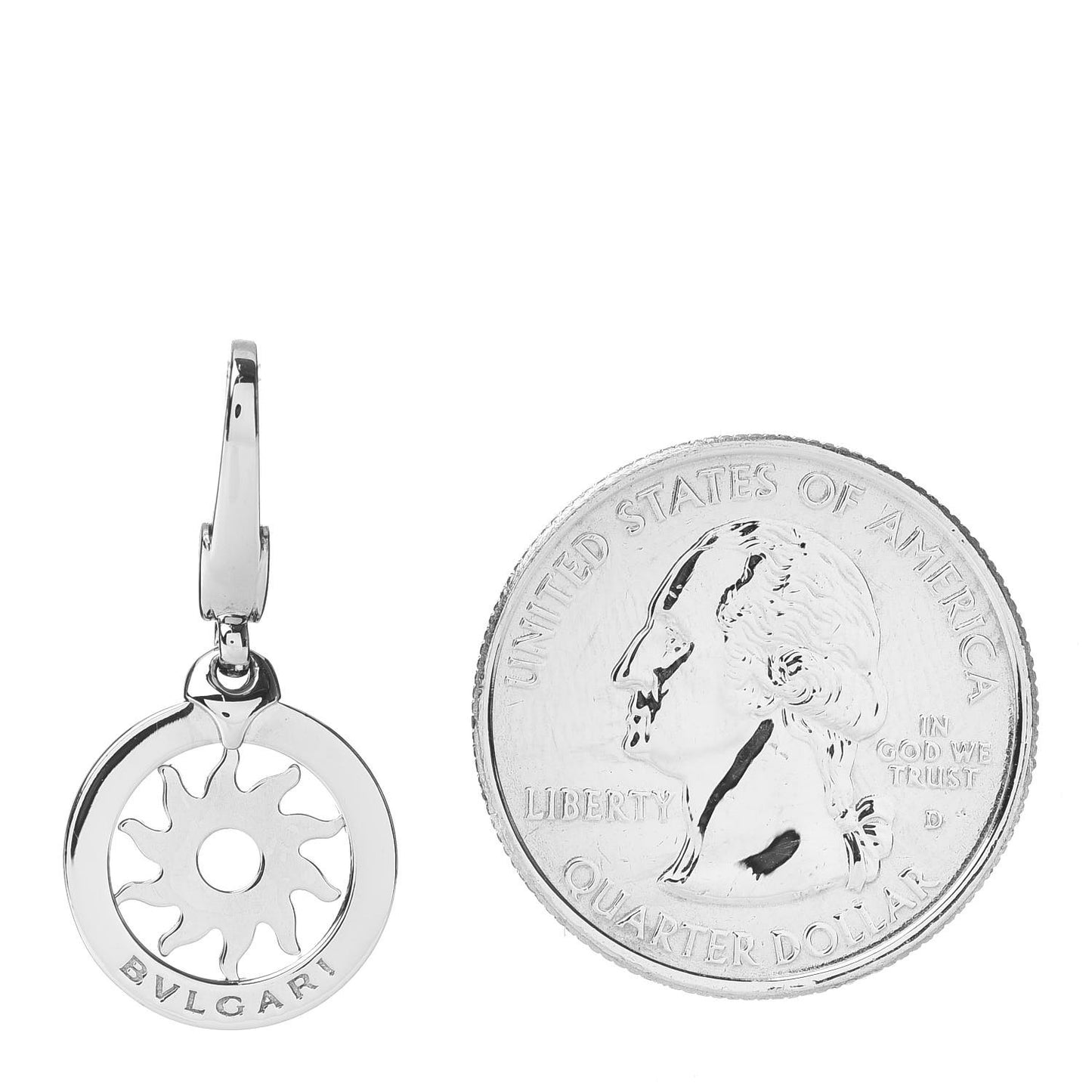 18K White Gold Tondo Sole Charm Pendant