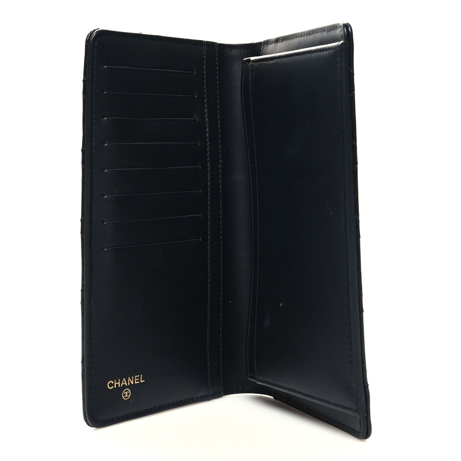 Chanel Patent Crumpled Calfskin Quilted Reissue 2.55 Yen Wallet Black 5 of 10