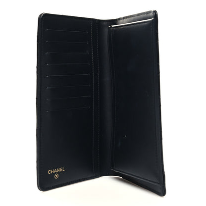 Chanel Patent Crumpled Calfskin Quilted Reissue 2.55 Yen Wallet Black 5 of 10