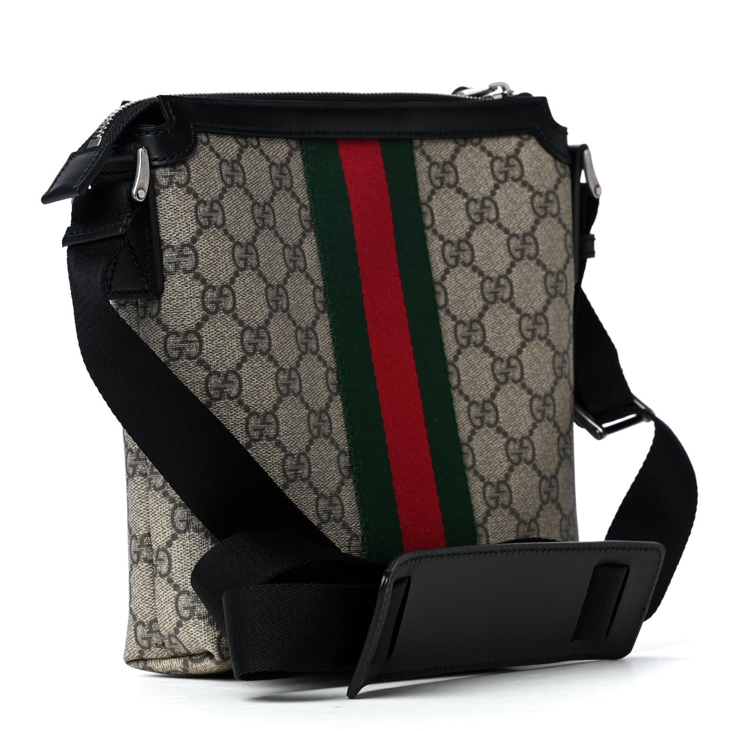 Gucci GG Supreme Monogram Web Messenger Bag Black 2 of 4