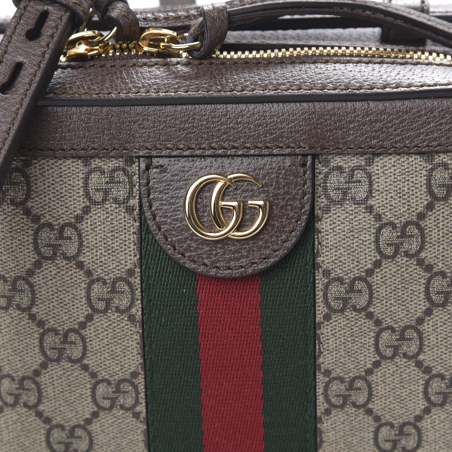 Gucci GG Supreme Monogram Mini Ophidia Top Handle Shoulder Bag Brown 6 of 6