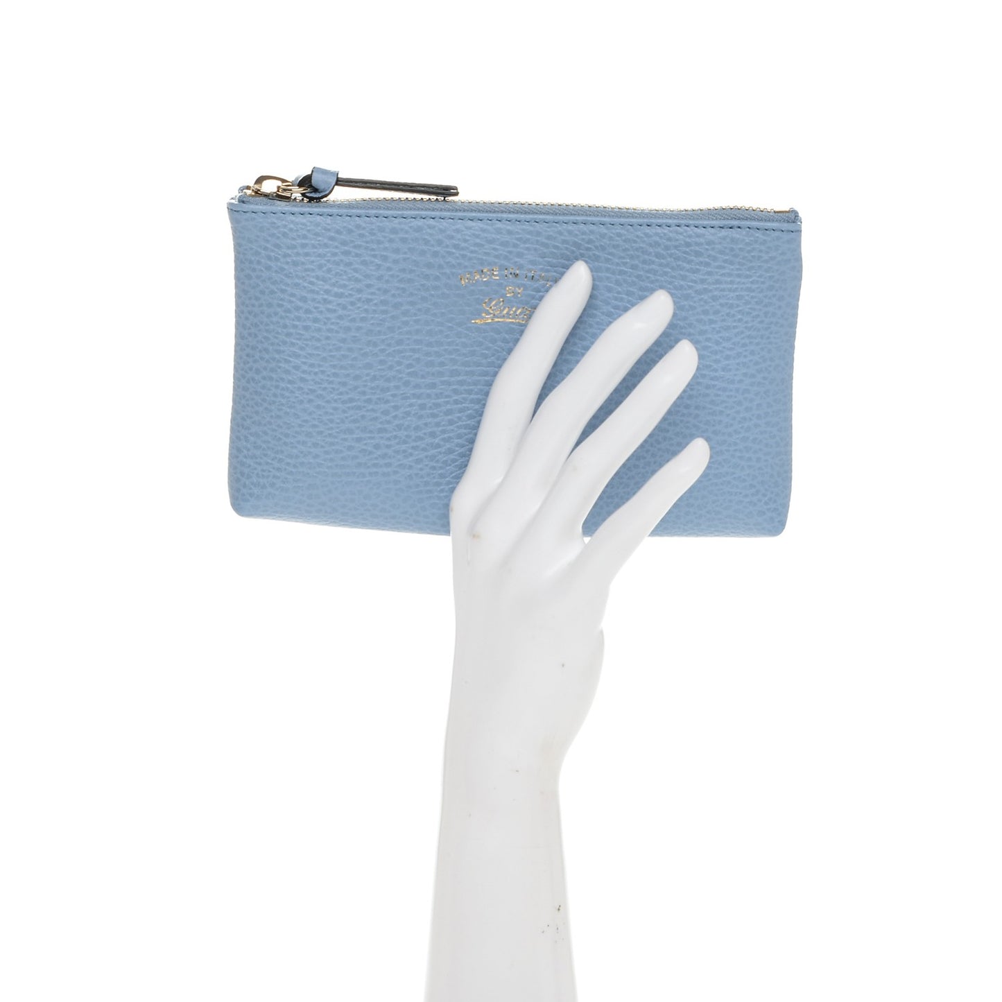 Dollar Calfskin Small Swing Pouch Mineral Blue