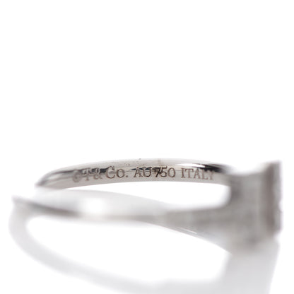 Tiffany 18K White Gold Diamond T Wire Ring 48 4.5 4 of 4