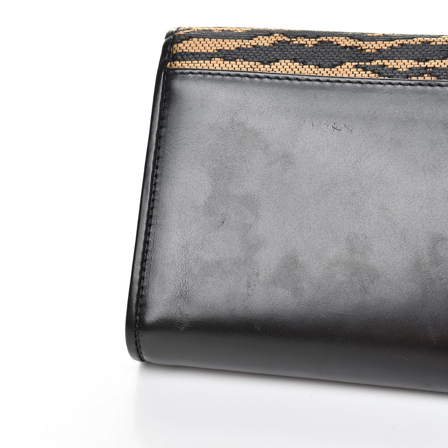 Calfskin Panama Tiger Riviera Clutch Black