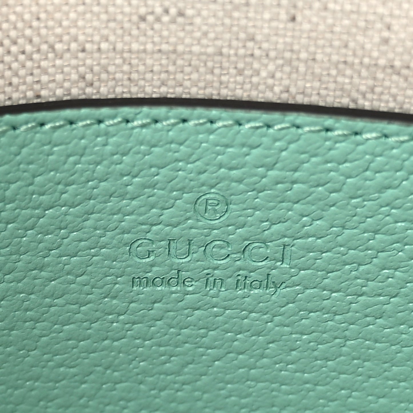 Monogram Jumbo GG Textured Dollar Calfskin Small Ophidia Dome Shoulder Bag Beige Pepperlight Mint