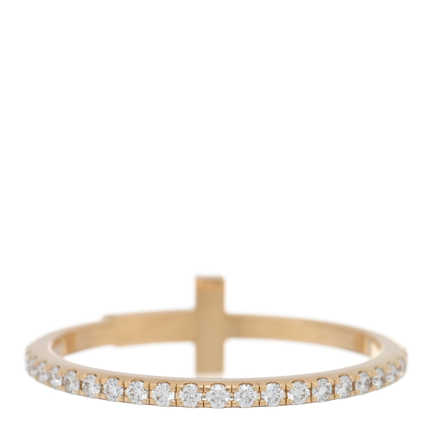 18K Yellow Gold Diamond T Wire Pave Ring 47 4