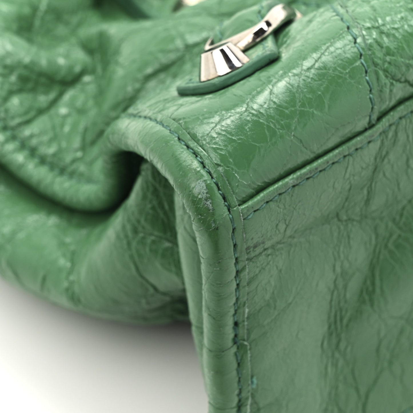 Agneau Classic Silver Hardware S City Magic Green