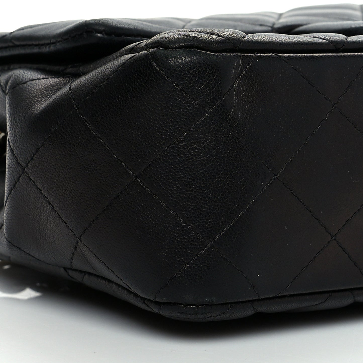 Lambskin Quilted Mini Rectangular Flap Black