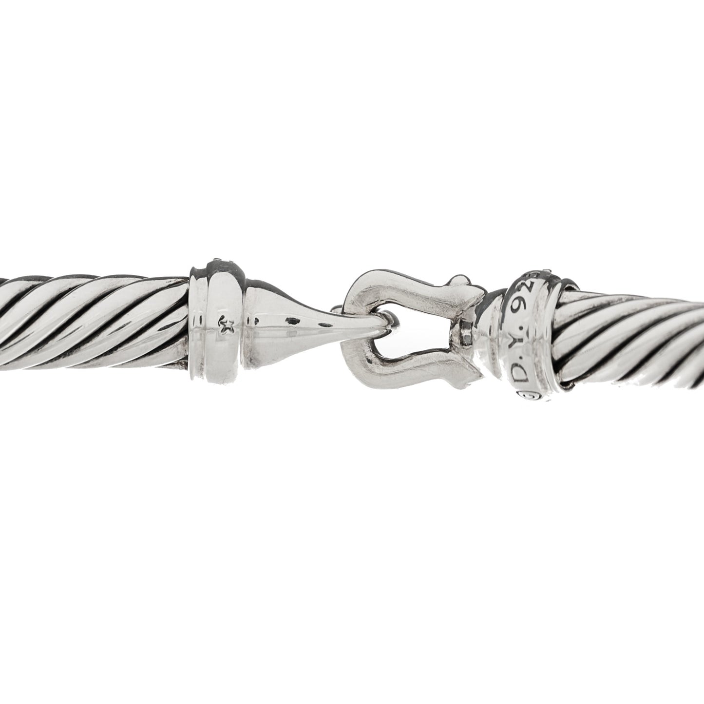Sterling Silver Diamond 5mm Cable Buckle Bracelet