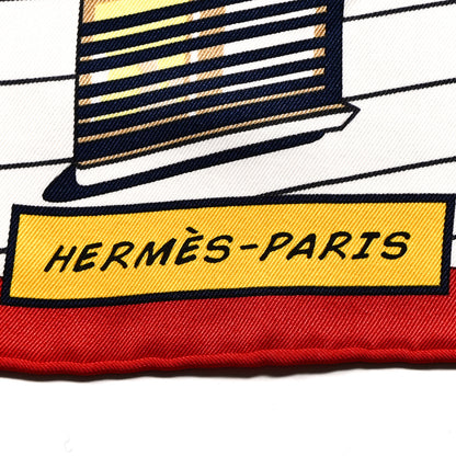 Hermes Silk Minuit Au Faubourg Scarf 70 Rouge Rose Bleu 2 of 6
