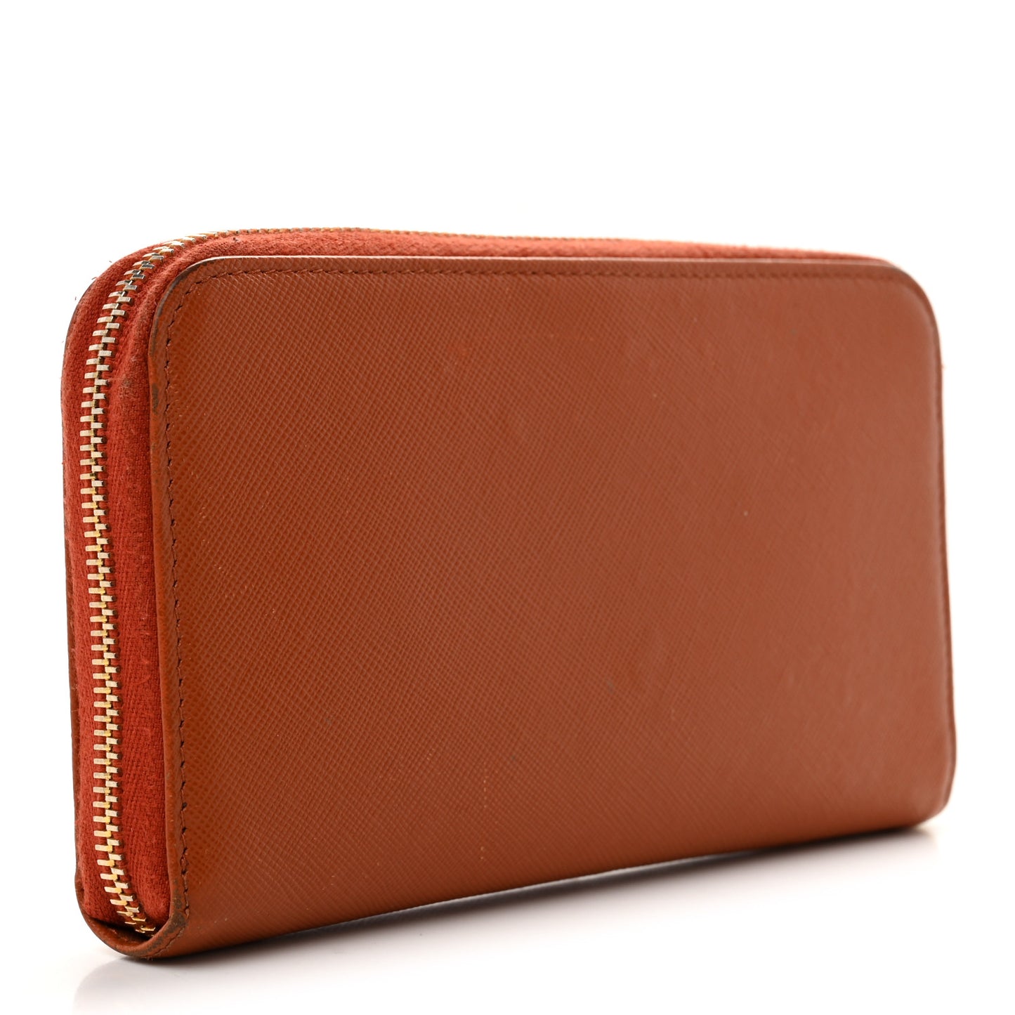 Saffiano Metal Zip Around Wallet Rame