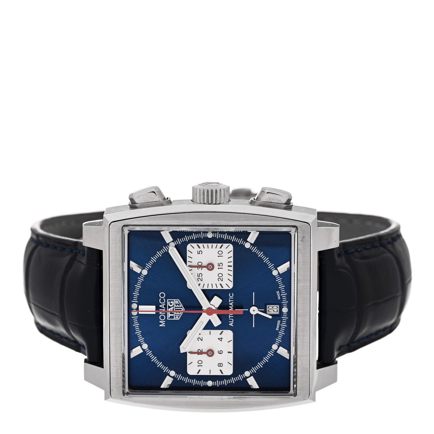 Stainless Steel Alligator 40mm Monaco Automatic Watch Blue CBL2111.0