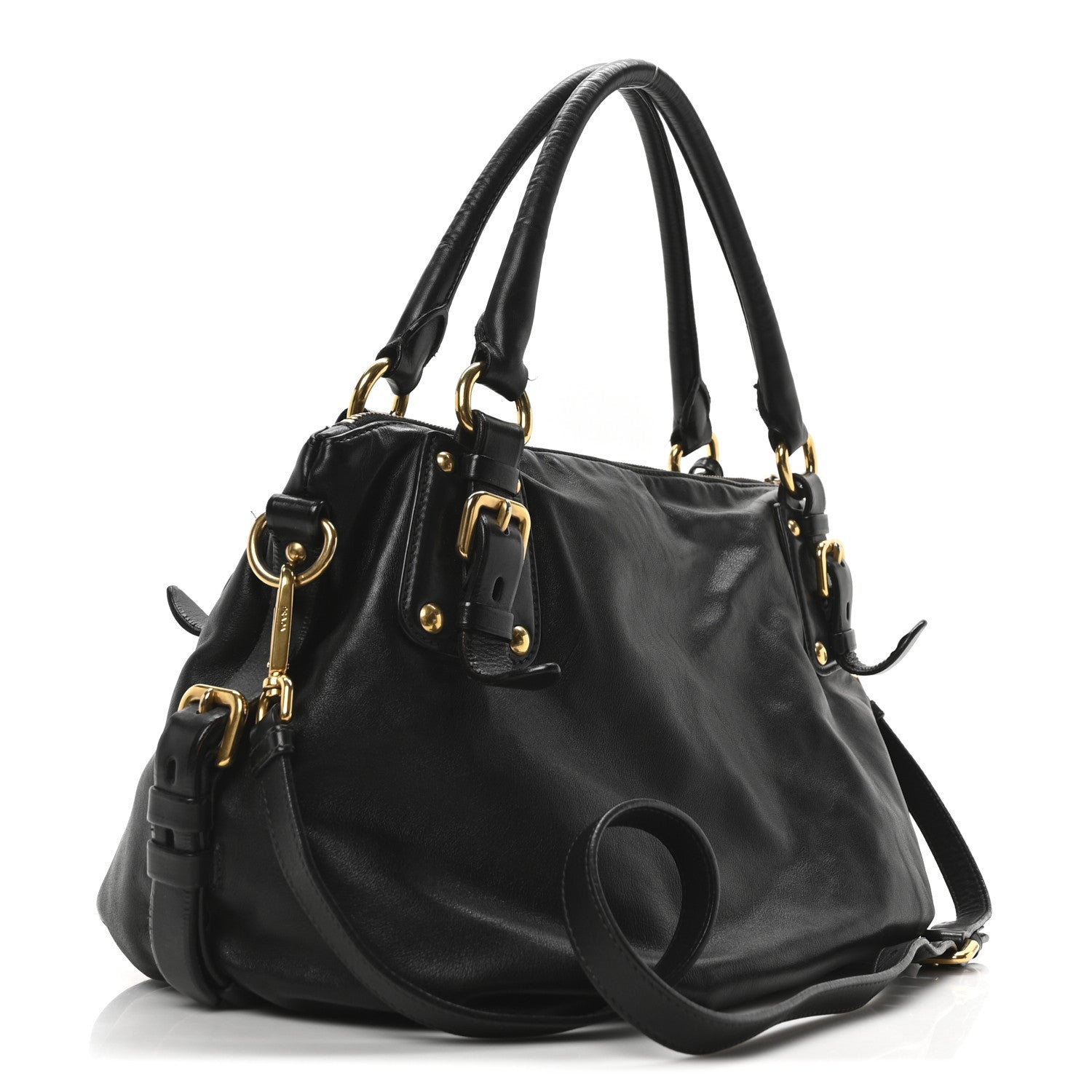 Prada Soft Calf Shopping Satchel Black 3 of 10