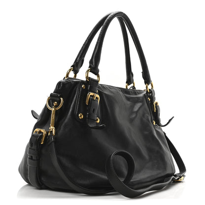 Prada Soft Calf Shopping Satchel Black 3 of 10