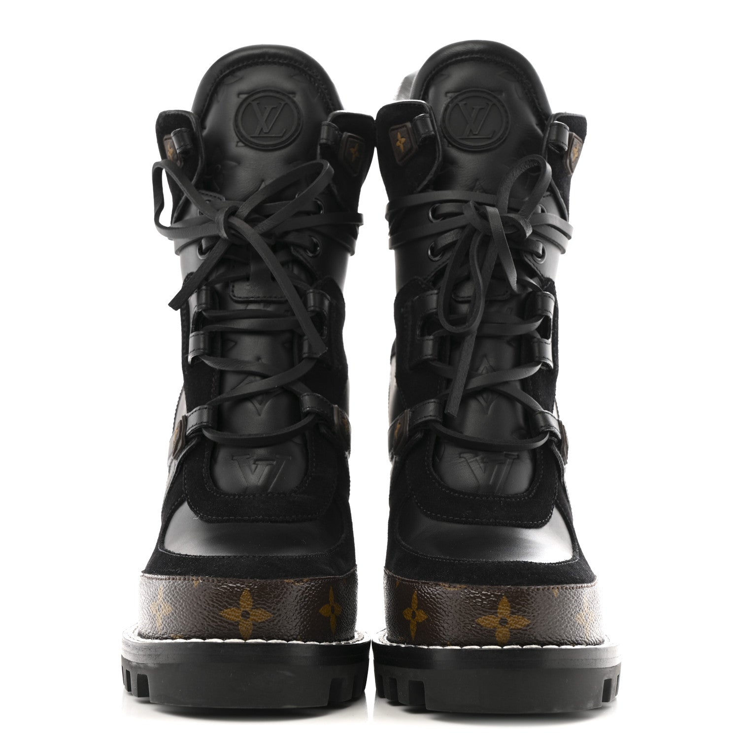 Louis Vuitton Suede Calfskin Monogram Star Trail Ankle Boots 38 Black 3 of 10