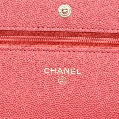 Chanel Caviar Quilted Wallet On Chain WOC Dark Pink 6 of 8