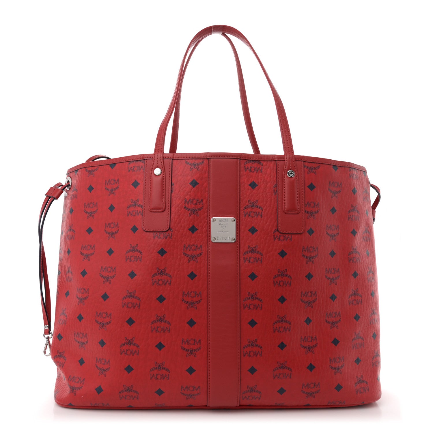 MCM Visetos Large Liz Reversible Shopper Tote Ruby Red 1 of 11