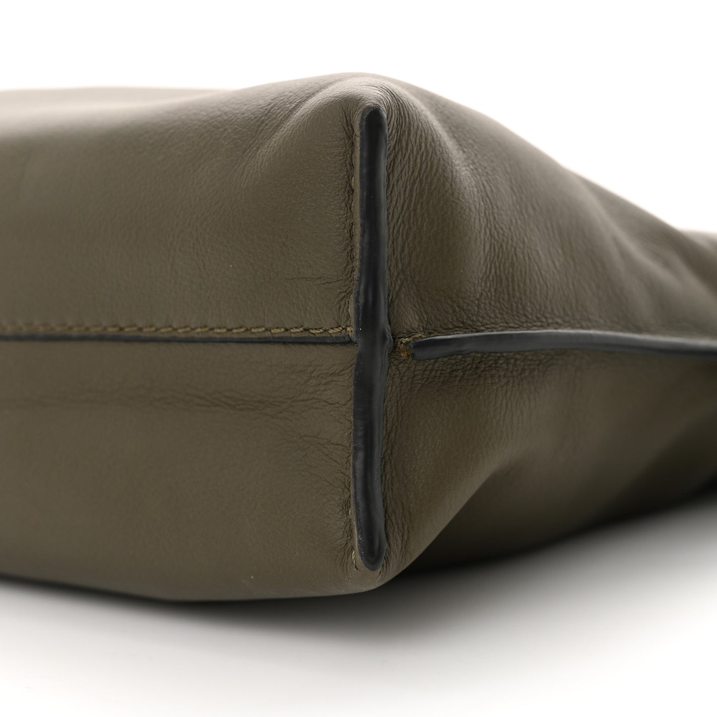 Calfskin Mini Flamenco Knot Clutch Vintage Khaki