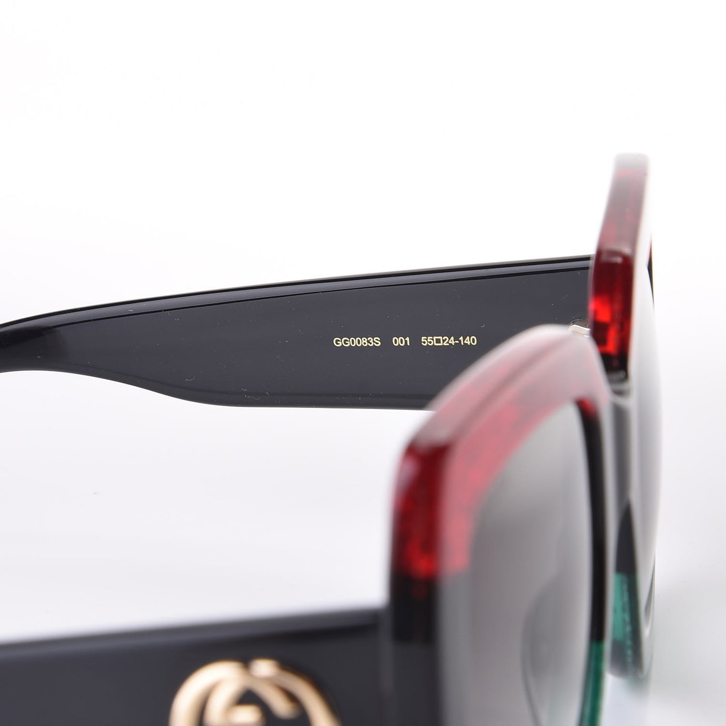 Square Frame GG0083S Sunglasses Glitter Red Black Green