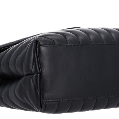 Saint Laurent Calfskin Y Quilted Monogram Medium Loulou Chain Satchel Black 10 of 11