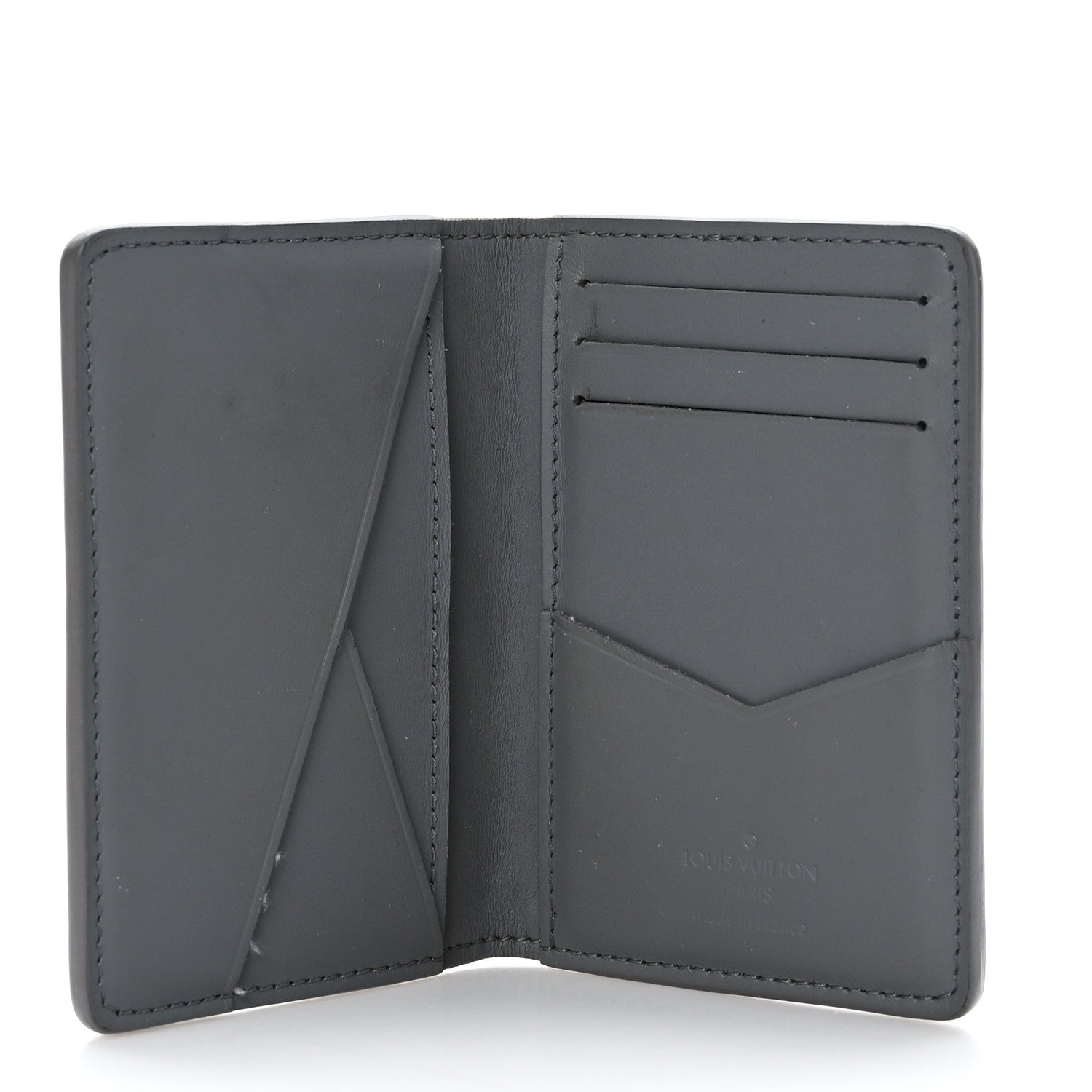 Louis Vuitton Calfskin Monogram Shadow Pocket Organizer Anthracite Gray 5 of 7