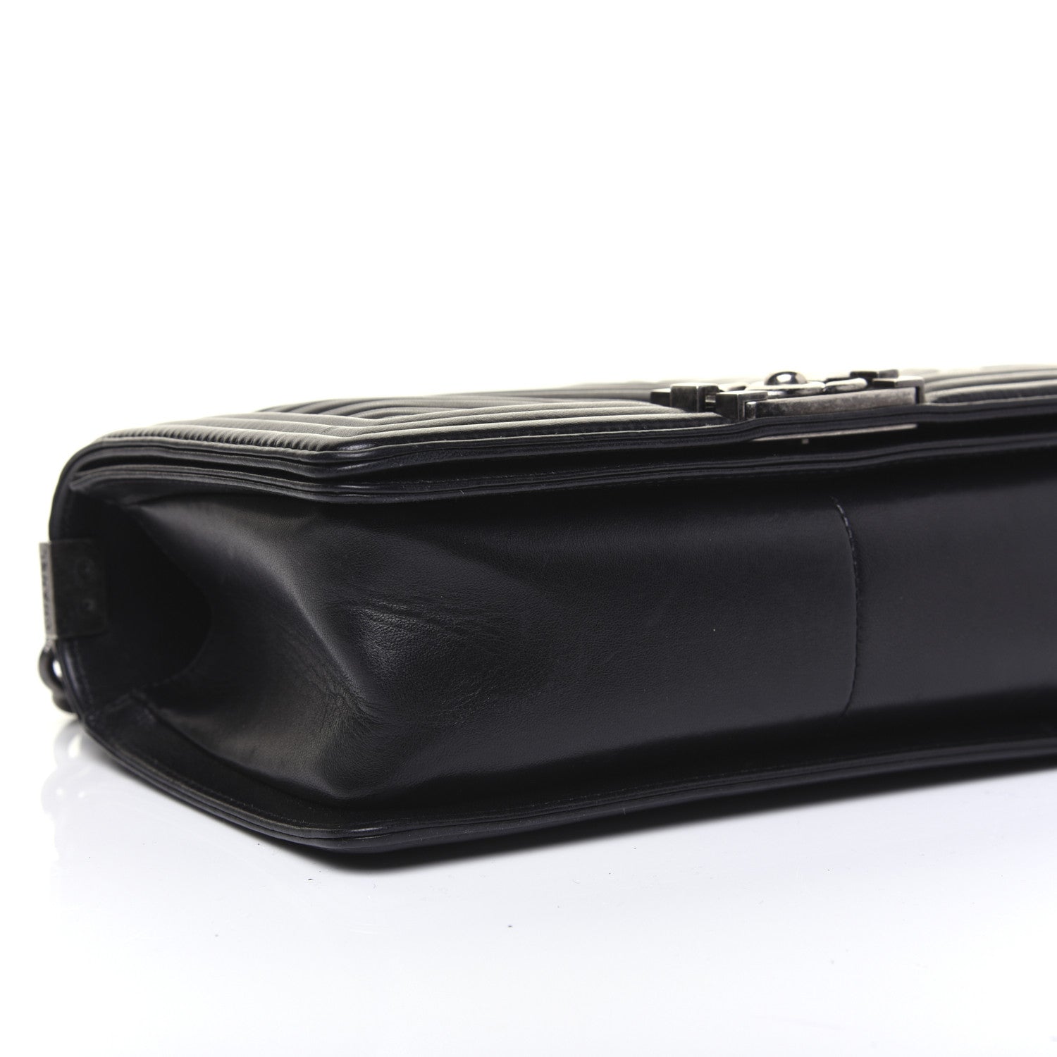 Chanel Lambskin Pleated Medium Boy Flap Black 6 of 16
