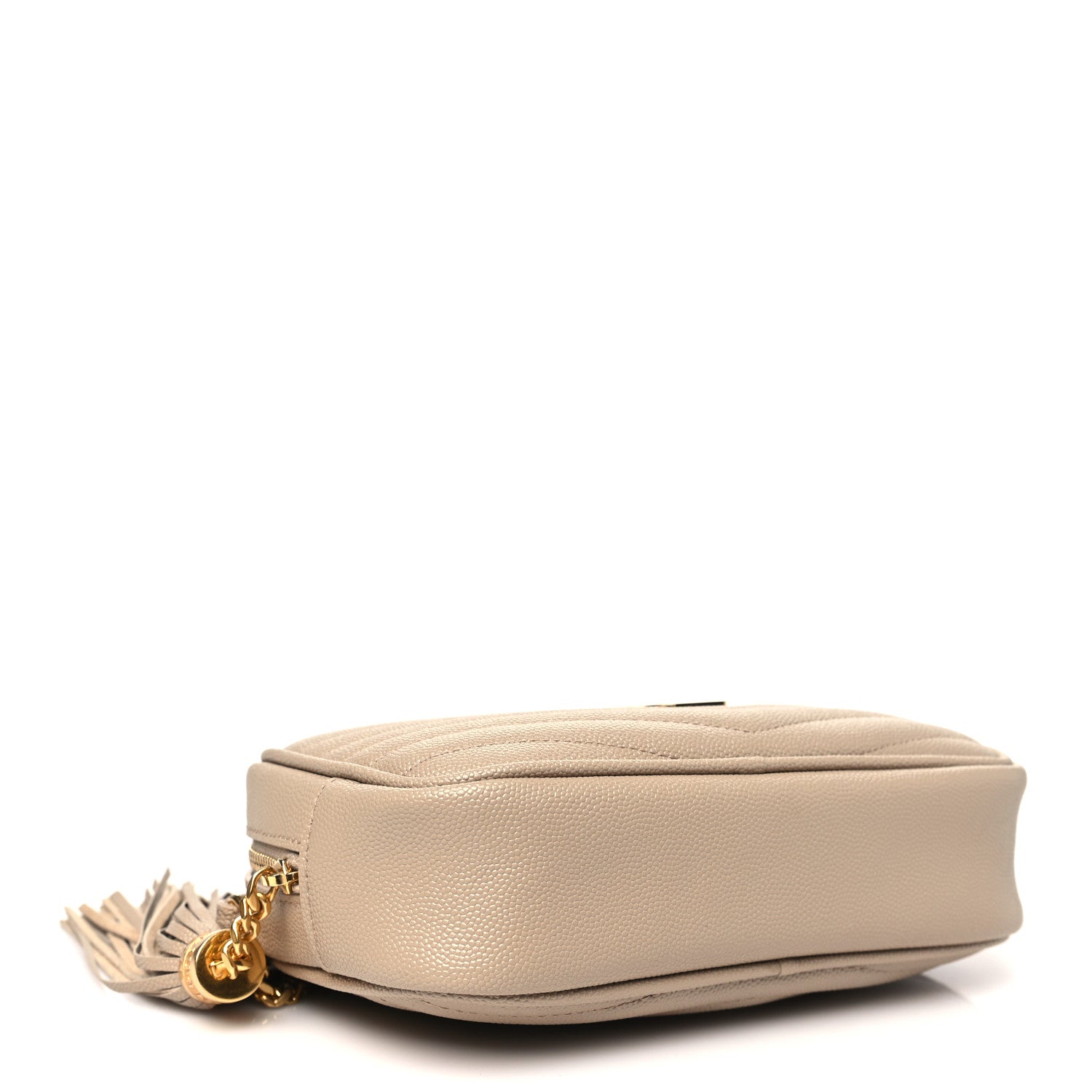 Saint Laurent Grain De Poudre Matelasse Monogram Mini Lou Camera Bag Dark Beige 4 of 10