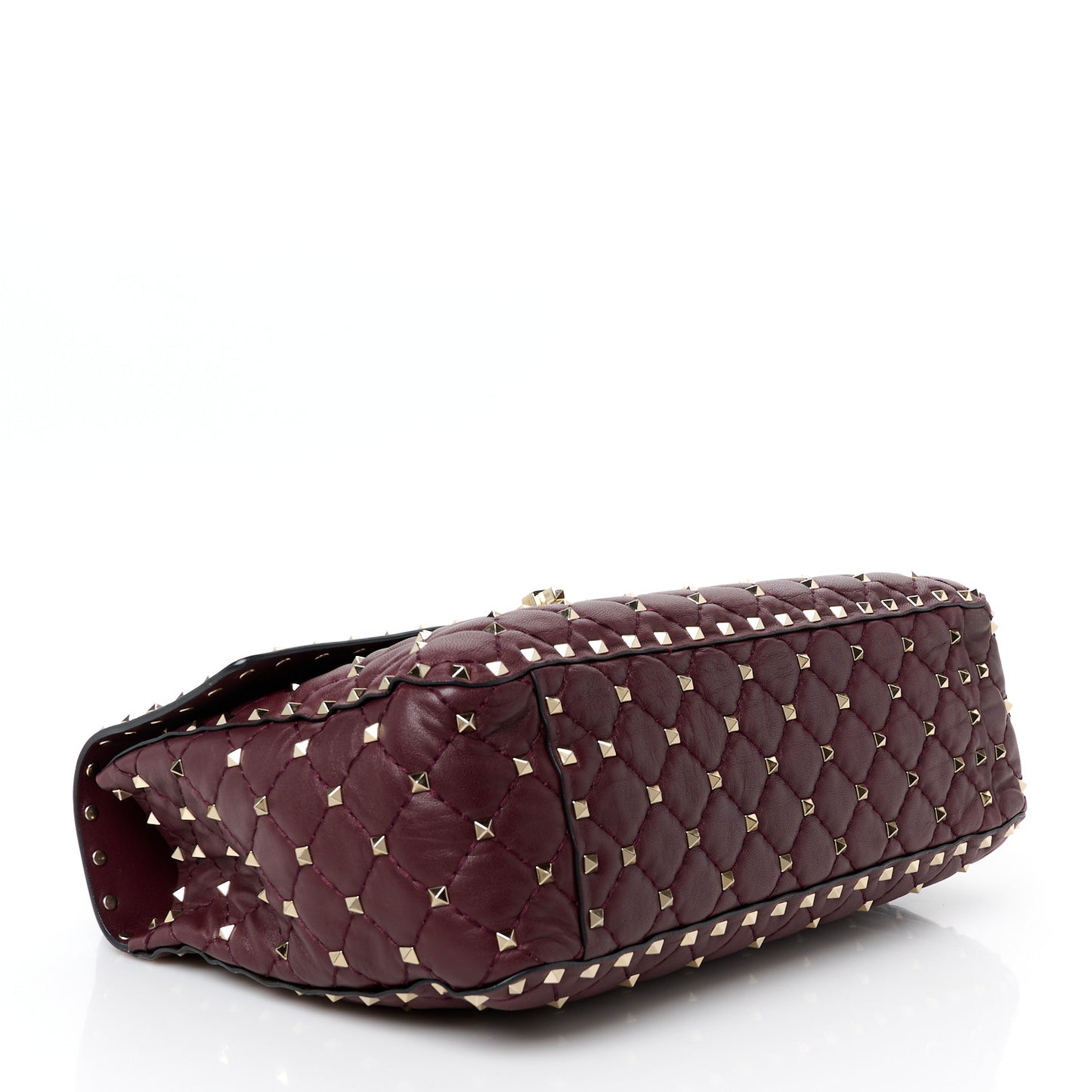 Nappa Large Rockstud Spike Shoulder Bag Rubin