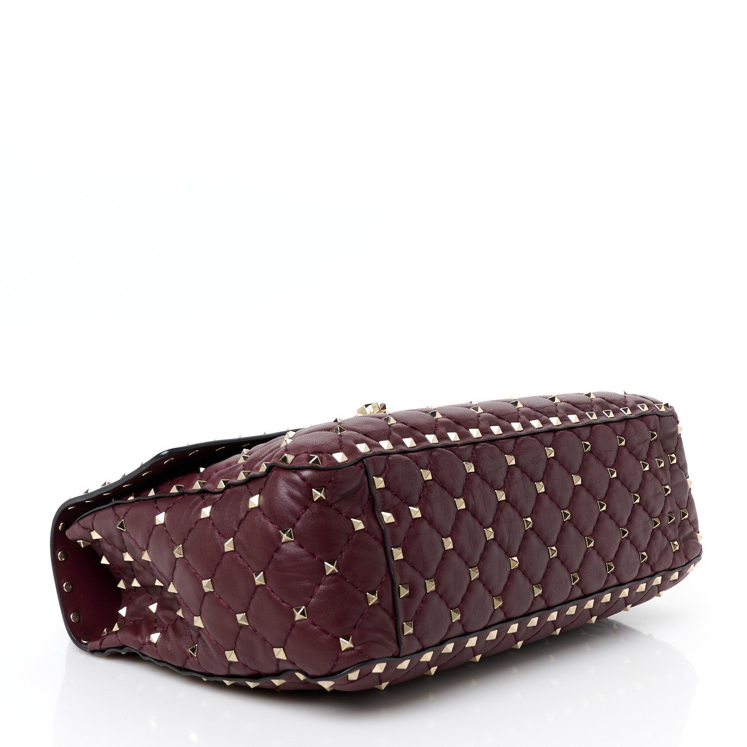 Valentino Garavani Nappa Large Rockstud Spike Shoulder Bag Rubin 4 of 11