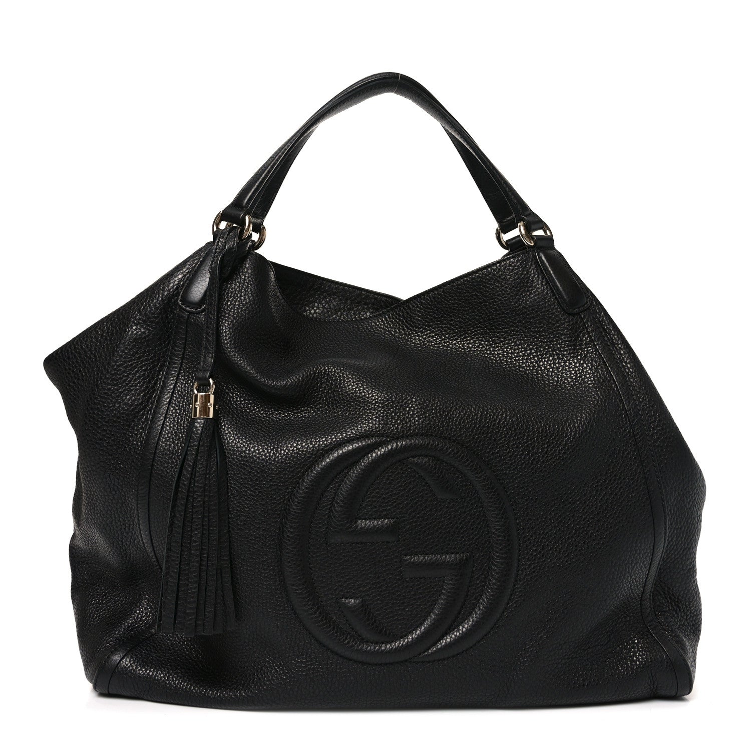 Gucci Pebbled Calfskin Large Soho Shoulder Bag Black 1 of 11