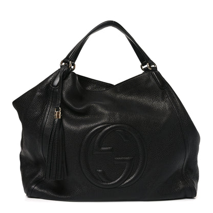Gucci Pebbled Calfskin Large Soho Shoulder Bag Black 1 of 11