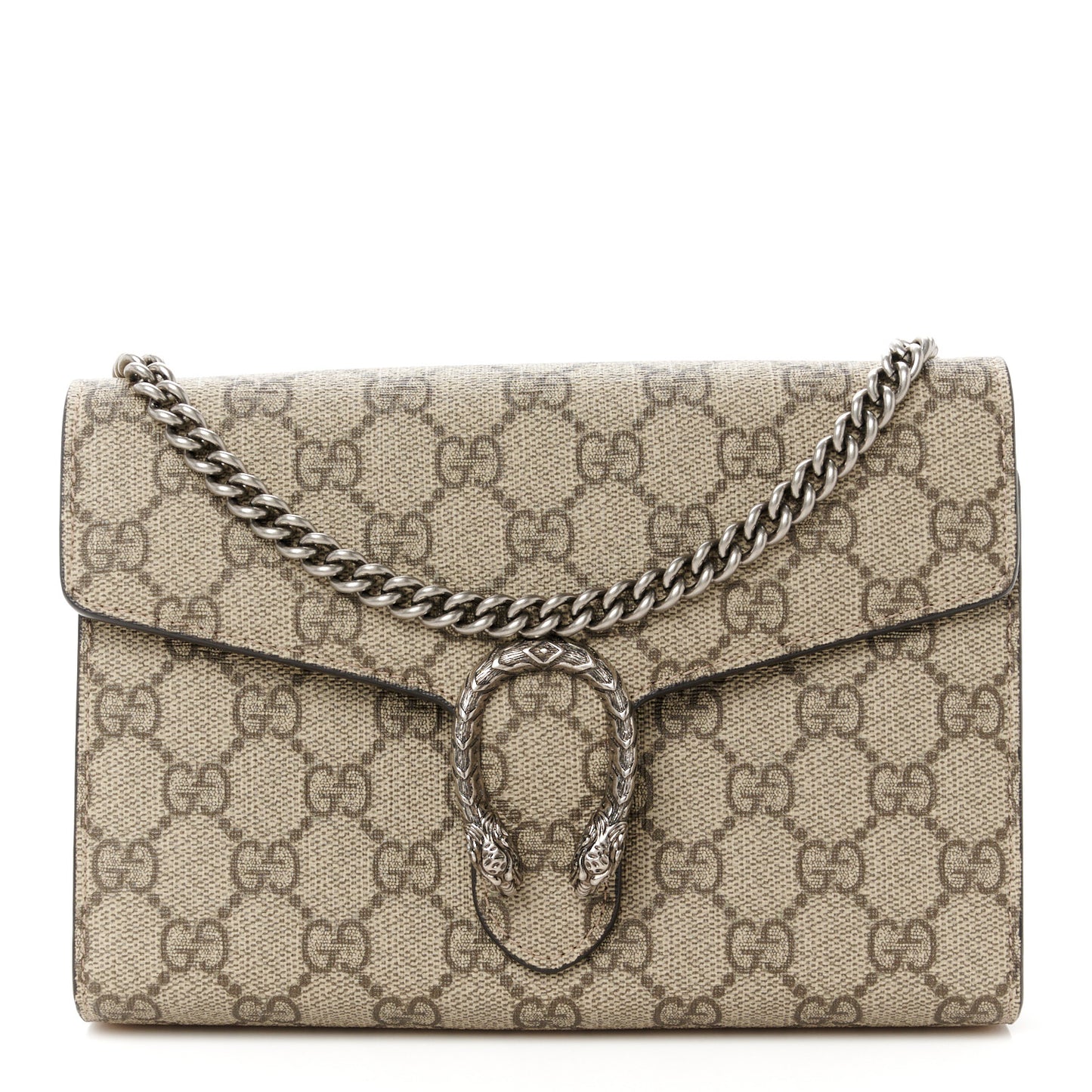 GG Supreme Monogram Mini Dionysus Chain Wallet Beige Taupe