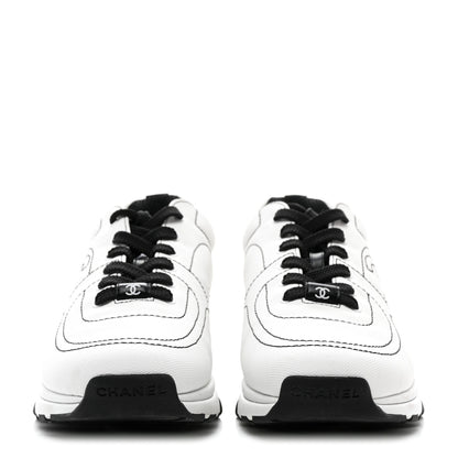 Chanel Cotton Sneakers 39 White Black 2 of 9