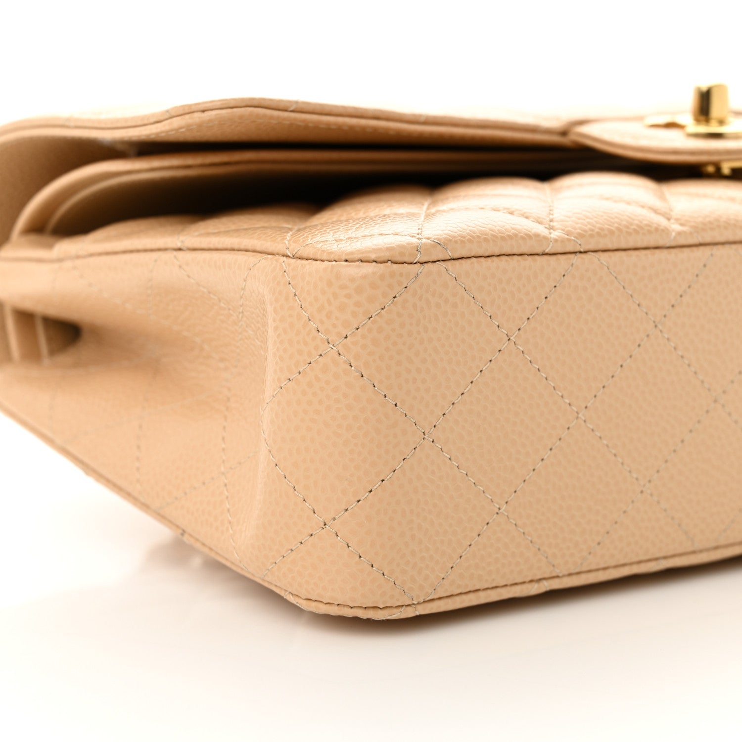 Chanel Caviar Quilted Medium Double Flap Beige Clair 9 of 13