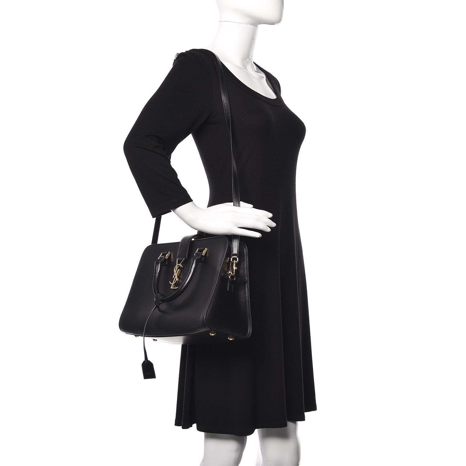 Saint Laurent Calfskin Monogram Baby Downtown Cabas Black 2 of 10