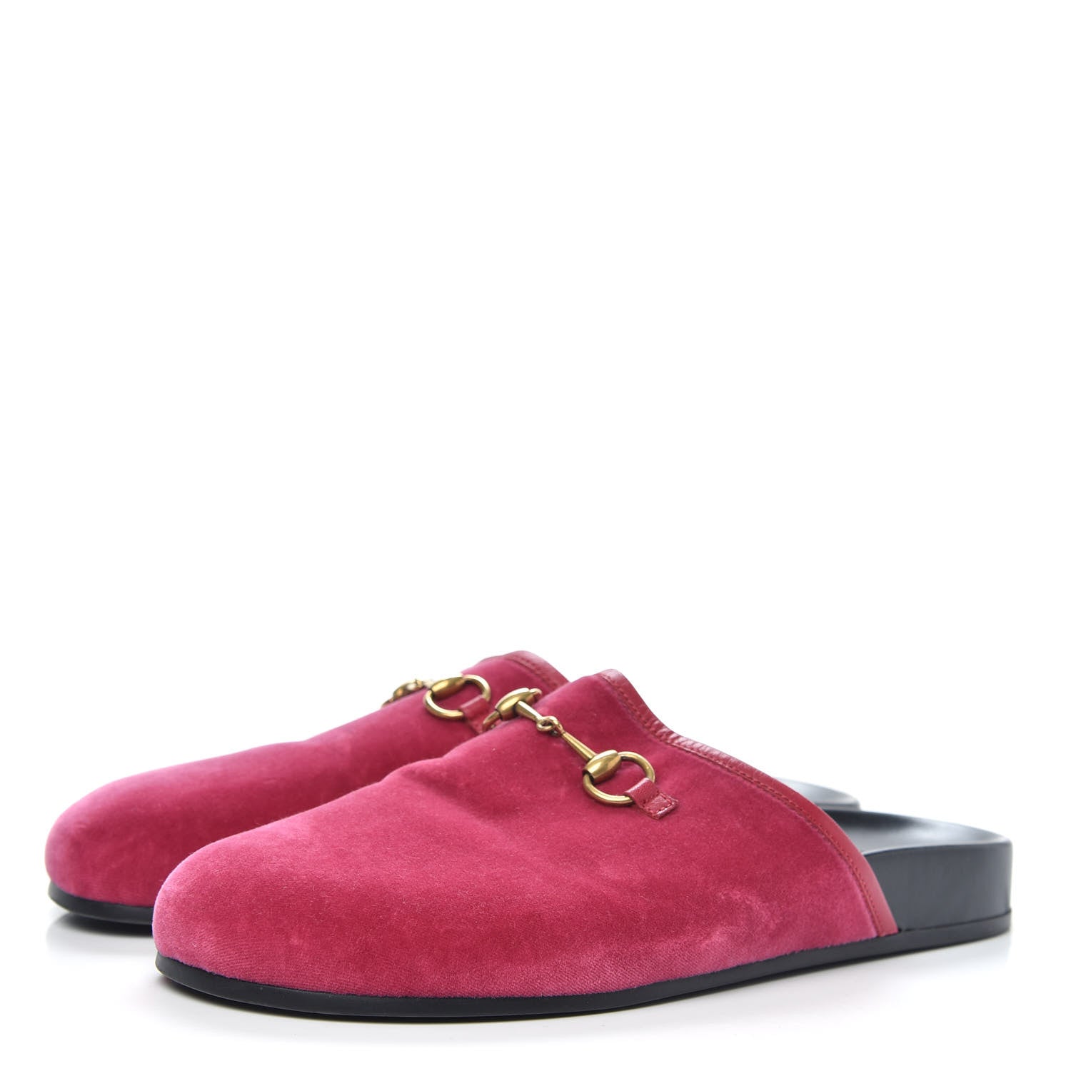 Gucci Softy Velvet Malaga Kid Womens Horsebit River Slippers 38.5 Light Raspberry Rose 3 of 9