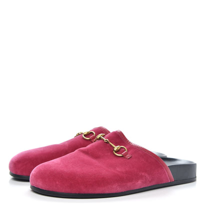 Gucci Softy Velvet Malaga Kid Womens Horsebit River Slippers 38.5 Light Raspberry Rose 3 of 9