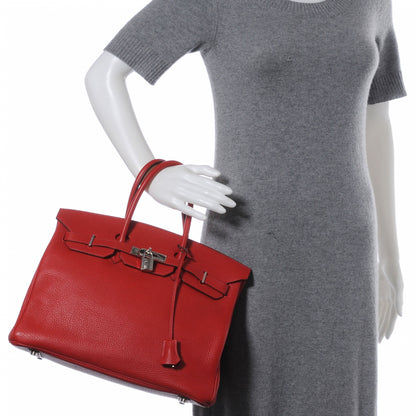 Hermes Taurillon Clemence Birkin 35 Rouge 2 of 12
