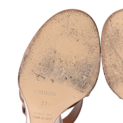 Hermes Calfskin Merryl Wedge Sandals 37 Naturel 11 of 15
