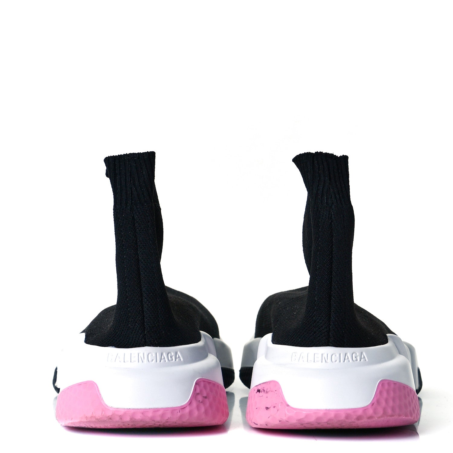 Balenciaga Neoprene Knit Multicolor Sole Womens Speed Sneakers 36 Black White Pink 5 of 9