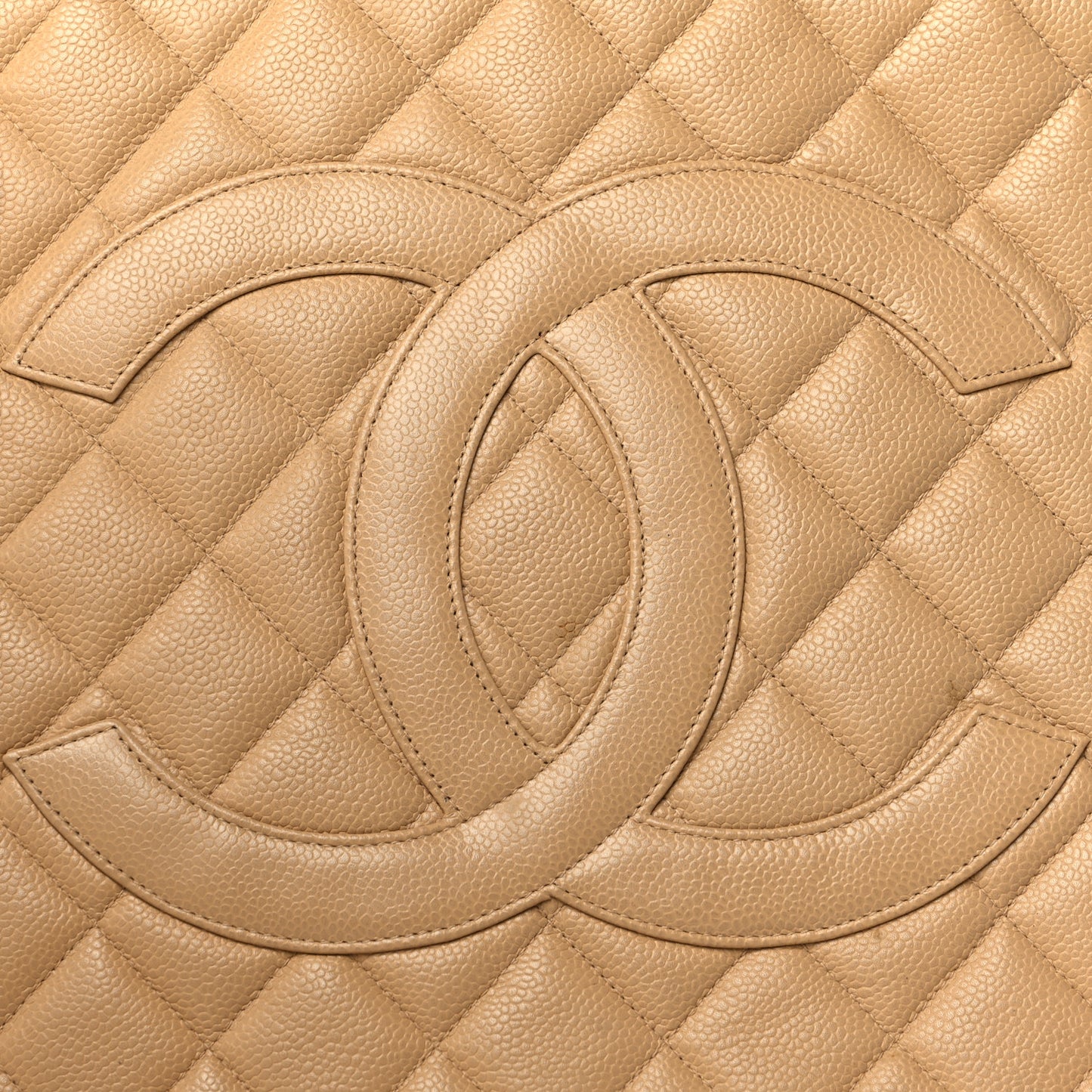Caviar Quilted Medallion Tote Beige
