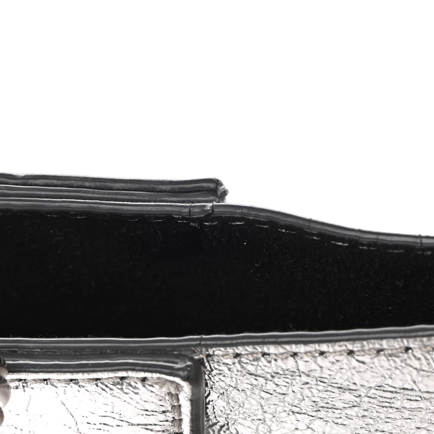 Stella McCartney Metallic Eco Alter Nappa Embroidered Logo Stonewall Crossbody Bag Silver 12 of 14