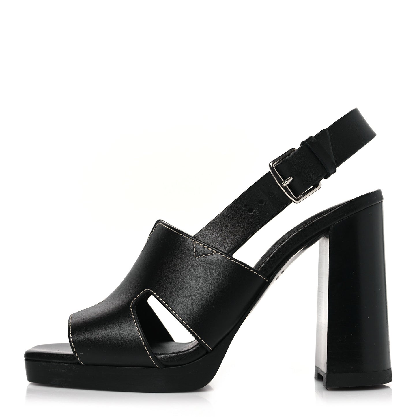 Calfskin Eris 90 Sandals 37 Black